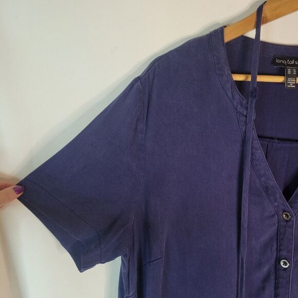 Long Tall Sally Navy Blue Button-Down Dress - Picture 12 of 16